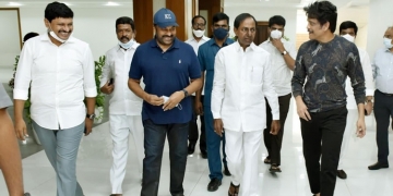 Megastar Chiranjeevi and King Nagarjuna call on Telangana CM