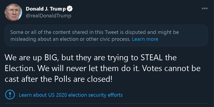 We want all voting to stop: Trump
