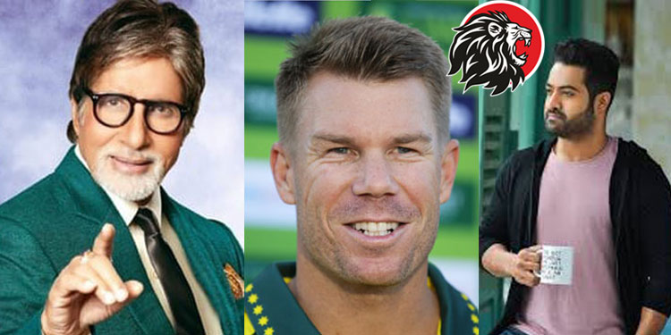 David Warner donning the looks of NTR and Amitabh