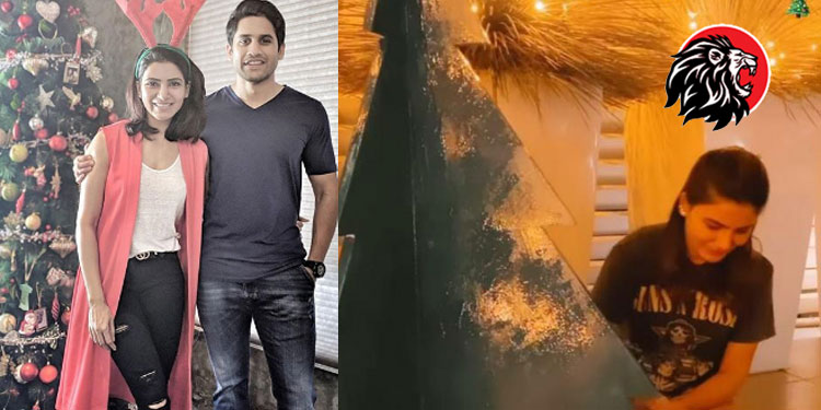 Samantha decorates her house for Christmas