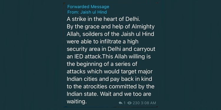 Jaish-ul-Hind claims responsibility for Delhi blasts