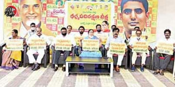 TDP protests against vandalism of Hindu temples