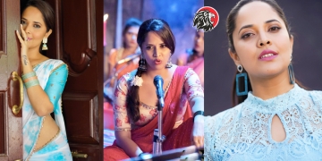 ‘Rangasthalam’ actress Anasuya Bharadwaj looks charming in a blue half-saree!!!