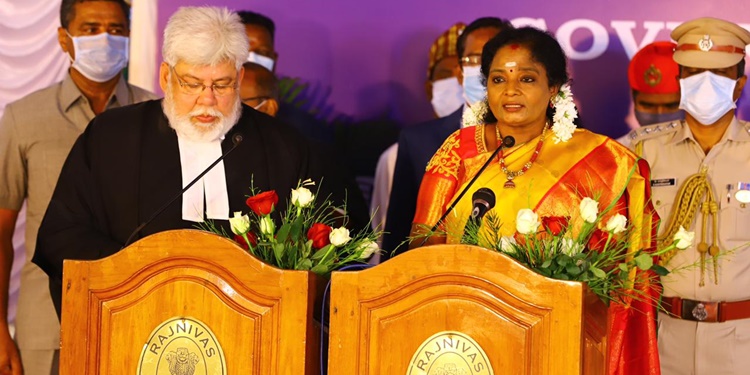 Tamilisai Soundararajan sworn in as Puducherry Governor