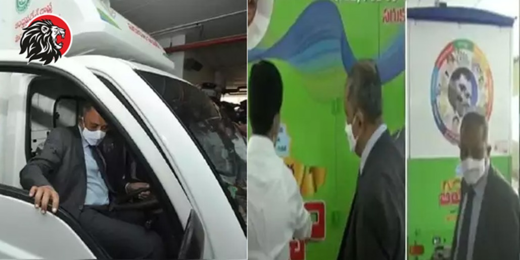 AP: SEC Nimmagadda inspects ration delivery vehicles