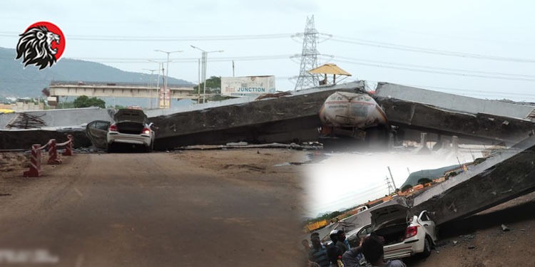 Bridge Pillar Fell on Car